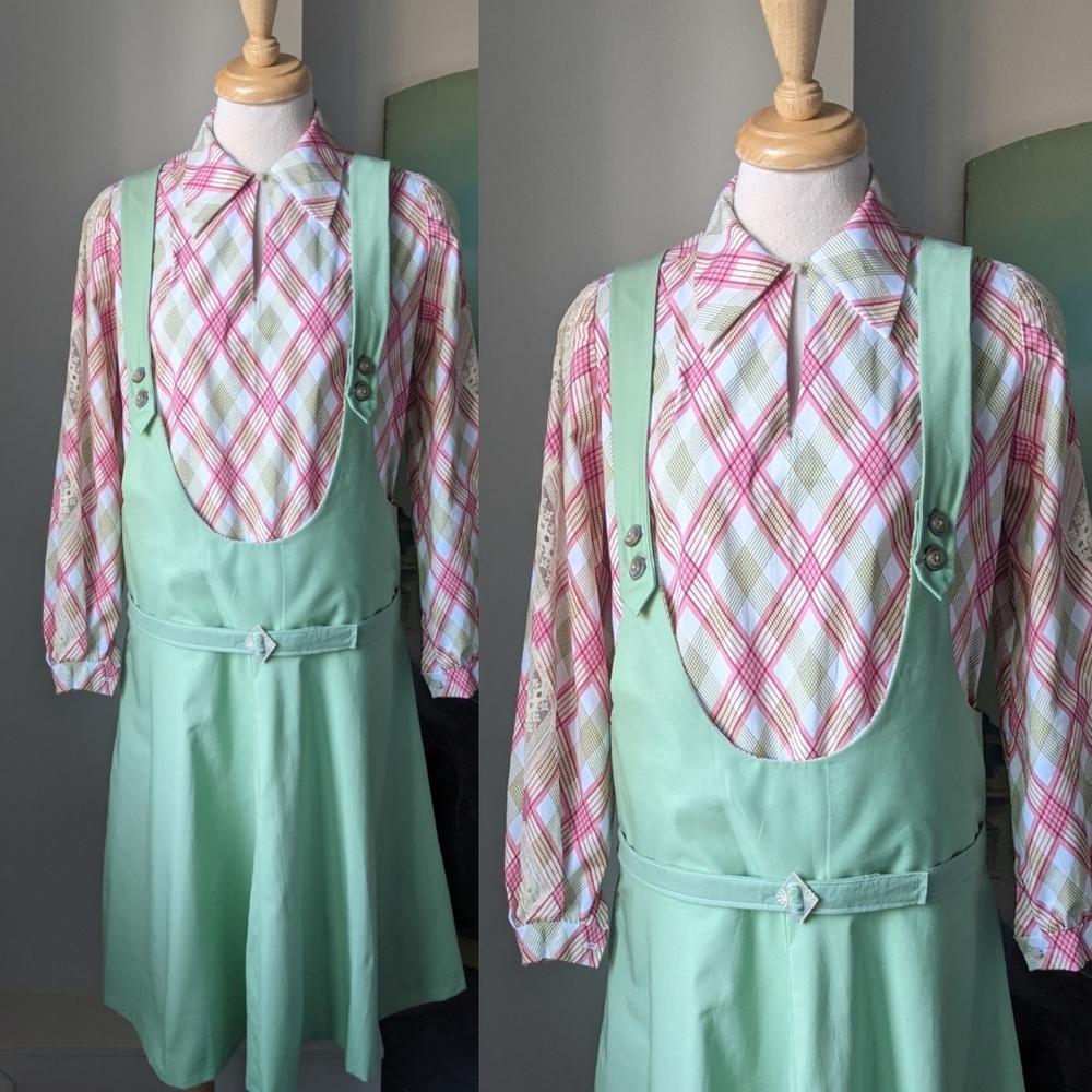 Vintage Style 1920s Reproduction Suspender Blouse Dress